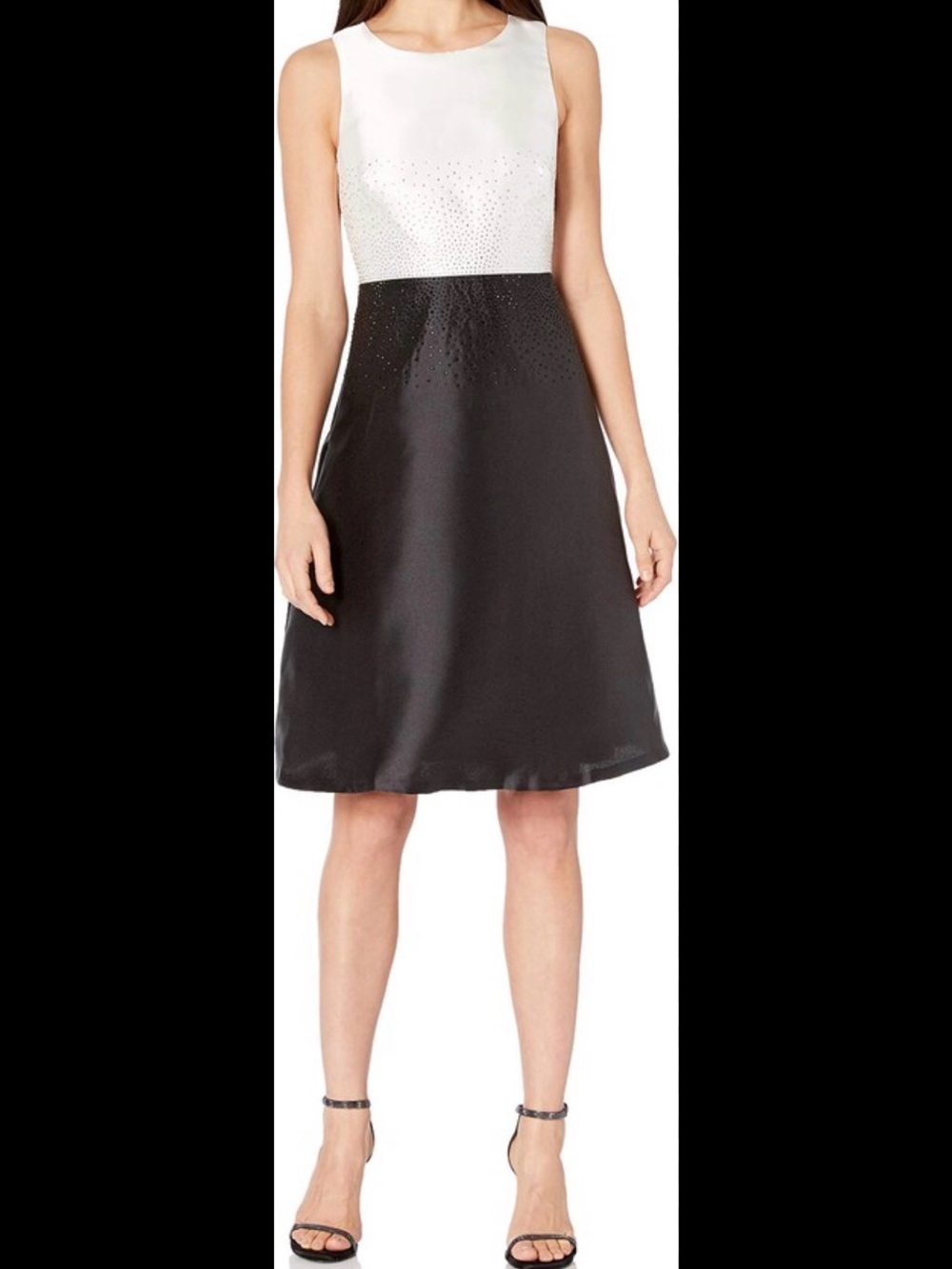 Calvin Klein Black and White A-Line Dress